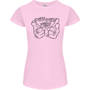 Pew Pew Pew Hands Funny Lightsaber Sci-Fi Womens Petite Cut T-Shirt Light Pink