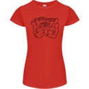 Pew Pew Pew Hands Funny Lightsaber Sci-Fi Womens Petite Cut T-Shirt Red