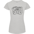 Pew Pew Pew Hands Funny Lightsaber Sci-Fi Womens Petite Cut T-Shirt Sports Grey