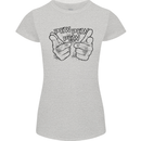 Pew Pew Pew Hands Funny Lightsaber Sci-Fi Womens Petite Cut T-Shirt Sports Grey