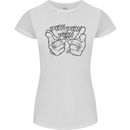 Pew Pew Pew Hands Funny Lightsaber Sci-Fi Womens Petite Cut T-Shirt White