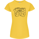 Pew Pew Pew Hands Funny Lightsaber Sci-Fi Womens Petite Cut T-Shirt Yellow
