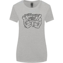 Pew Pew Pew Hands Funny Lightsaber Sci-Fi Womens Wider Cut T-Shirt Sports Grey