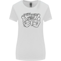 Pew Pew Pew Hands Funny Lightsaber Sci-Fi Womens Wider Cut T-Shirt White
