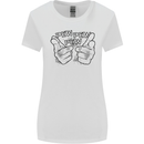 Pew Pew Pew Hands Funny Lightsaber Sci-Fi Womens Wider Cut T-Shirt White