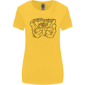 Pew Pew Pew Hands Funny Lightsaber Sci-Fi Womens Wider Cut T-Shirt Yellow