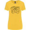 Pew Pew Pew Hands Funny Lightsaber Sci-Fi Womens Wider Cut T-Shirt Yellow