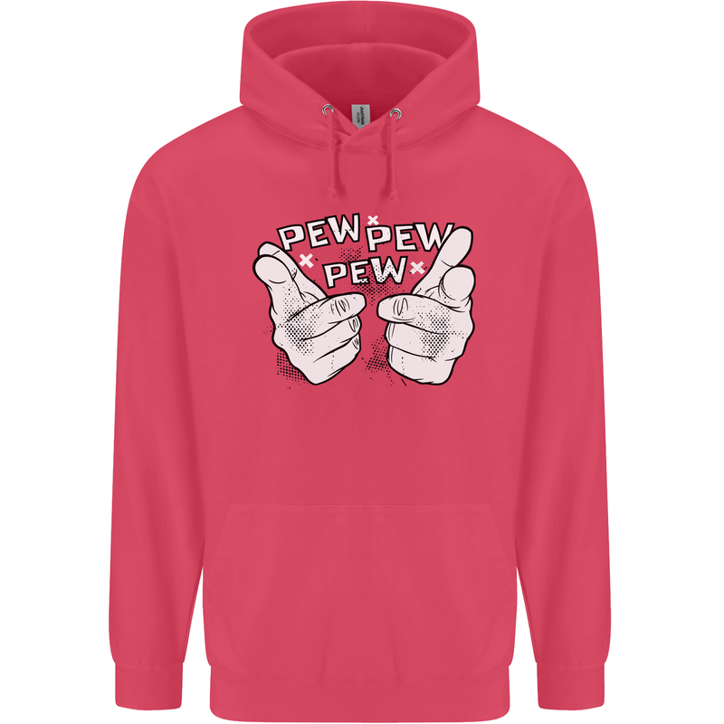 Pew Pew Pew Hands Funny Sci-Fi Lightsaber Childrens Kids Hoodie Heliconia