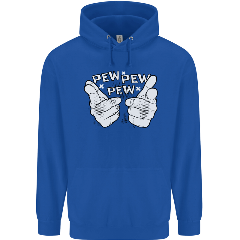 Pew Pew Pew Hands Funny Sci-Fi Lightsaber Childrens Kids Hoodie Royal Blue