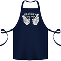 Pew Pew Pew Hands Funny Sci-Fi Lightsaber Cotton Apron 100% Organic Navy Blue