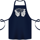 Pew Pew Pew Hands Funny Sci-Fi Lightsaber Cotton Apron 100% Organic Navy Blue