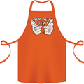Pew Pew Pew Hands Funny Sci-Fi Lightsaber Cotton Apron 100% Organic Orange