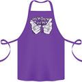 Pew Pew Pew Hands Funny Sci-Fi Lightsaber Cotton Apron 100% Organic Purple
