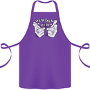 Pew Pew Pew Hands Funny Sci-Fi Lightsaber Cotton Apron 100% Organic Purple