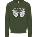 Pew Pew Pew Hands Funny Sci-Fi Lightsaber Kids Sweatshirt Jumper Forest Green