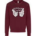 Pew Pew Pew Hands Funny Sci-Fi Lightsaber Kids Sweatshirt Jumper Maroon