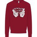 Pew Pew Pew Hands Funny Sci-Fi Lightsaber Kids Sweatshirt Jumper Red