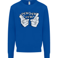 Pew Pew Pew Hands Funny Sci-Fi Lightsaber Kids Sweatshirt Jumper Royal Blue