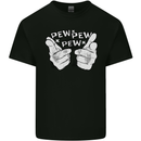 Pew Pew Pew Hands Funny Sci-Fi Lightsaber Kids T-Shirt Childrens Black