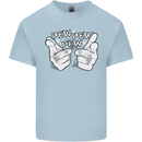 Pew Pew Pew Hands Funny Sci-Fi Lightsaber Kids T-Shirt Childrens Light Blue