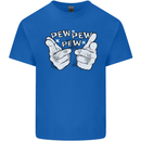Pew Pew Pew Hands Funny Sci-Fi Lightsaber Kids T-Shirt Childrens Royal Blue