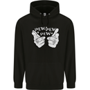 Pew Pew Pew Hands Funny Sci-Fi Lightsaber Mens 80% Cotton Hoodie Black