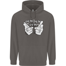Pew Pew Pew Hands Funny Sci-Fi Lightsaber Mens 80% Cotton Hoodie Charcoal