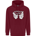 Pew Pew Pew Hands Funny Sci-Fi Lightsaber Mens 80% Cotton Hoodie Maroon