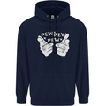 Pew Pew Pew Hands Funny Sci-Fi Lightsaber Mens 80% Cotton Hoodie Navy Blue