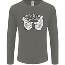 Pew Pew Pew Hands Funny Sci-Fi Lightsaber Mens Long Sleeve T-Shirt Charcoal