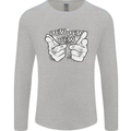 Pew Pew Pew Hands Funny Sci-Fi Lightsaber Mens Long Sleeve T-Shirt Sports Grey
