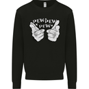 Pew Pew Pew Hands Funny Sci-Fi Lightsaber Mens Sweatshirt Jumper Black