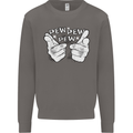 Pew Pew Pew Hands Funny Sci-Fi Lightsaber Mens Sweatshirt Jumper Charcoal