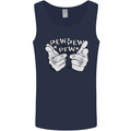 Pew Pew Pew Hands Funny Sci-Fi Lightsaber Mens Vest Tank Top Navy Blue