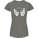 Pew Pew Pew Hands Funny Sci-Fi Lightsaber Womens Petite Cut T-Shirt Charcoal