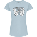 Pew Pew Pew Hands Funny Sci-Fi Lightsaber Womens Petite Cut T-Shirt Light Blue