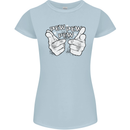 Pew Pew Pew Hands Funny Sci-Fi Lightsaber Womens Petite Cut T-Shirt Light Blue