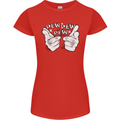 Pew Pew Pew Hands Funny Sci-Fi Lightsaber Womens Petite Cut T-Shirt Red