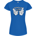 Pew Pew Pew Hands Funny Sci-Fi Lightsaber Womens Petite Cut T-Shirt Royal Blue