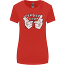 Pew Pew Pew Hands Funny Sci-Fi Lightsaber Womens Wider Cut T-Shirt Red