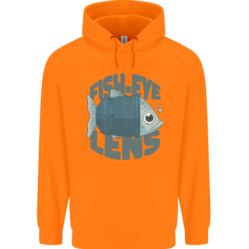Photography Funny Fisheye Lens Photographer Childrens Kids Hoodie Orange