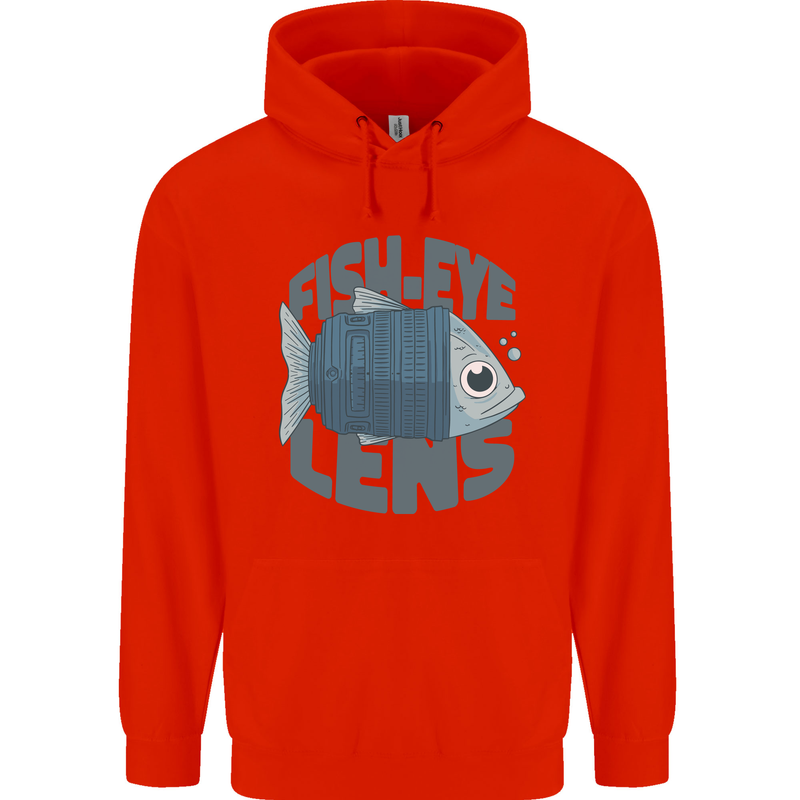 Photography Funny Fisheye Lens Photographer Mens 80% Cotton Hoodie Bright Red