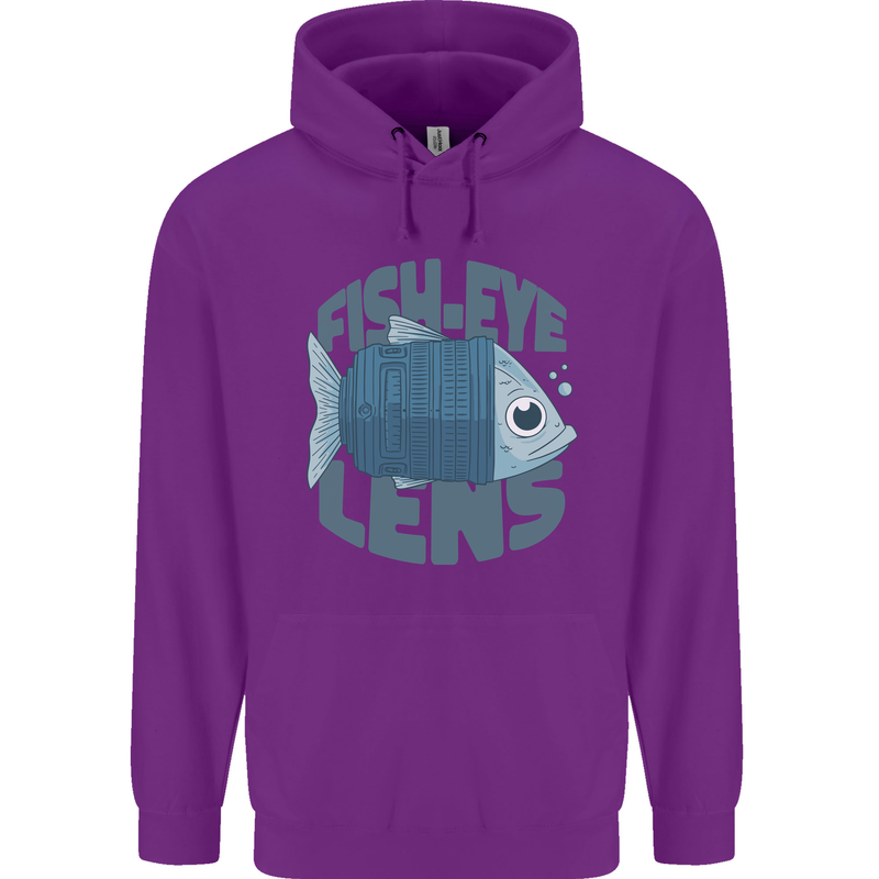 Photography Funny Fisheye Lens Photographer Mens 80% Cotton Hoodie Purple