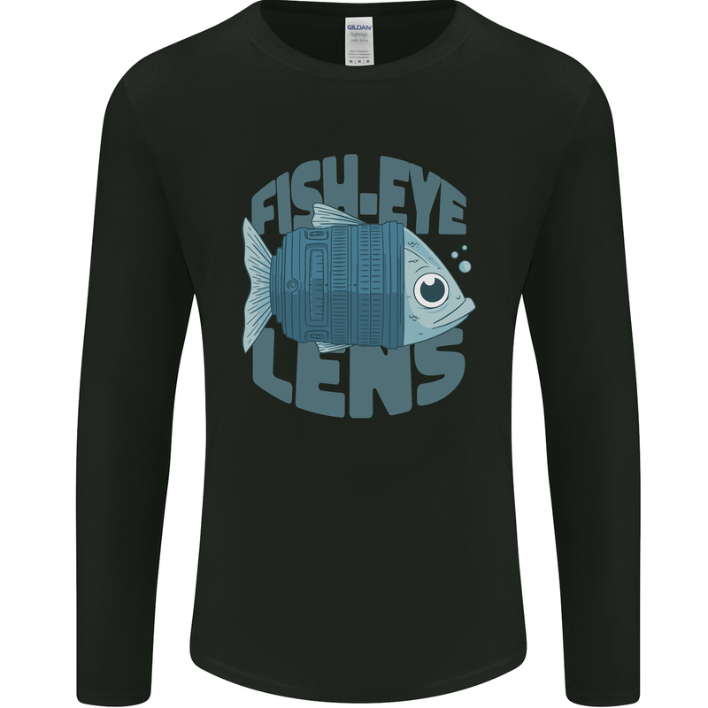 Photography Funny Fisheye Lens Photographer Mens Long Sleeve T-Shirt Black