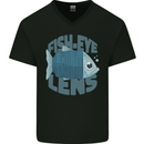 Photography Funny Fisheye Lens Photographer Mens V-Neck Cotton T-Shirt Black