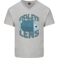 Photography Funny Fisheye Lens Photographer Mens V-Neck Cotton T-Shirt Sports Grey
