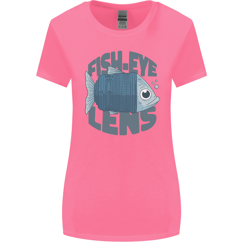 Photography Funny Fisheye Lens Photographer Womens Wider Cut T-Shirt Azalea