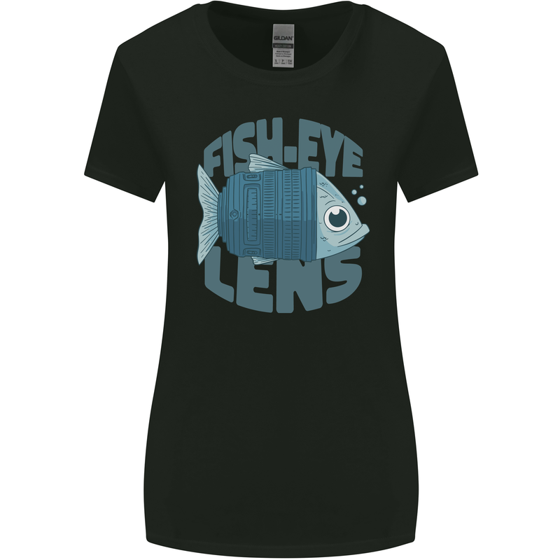 Photography Funny Fisheye Lens Photographer Womens Wider Cut T-Shirt Black