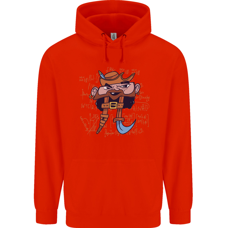 Pi Pirate Funny Maths Equation Geek Nerd Childrens Kids Hoodie Bright Red