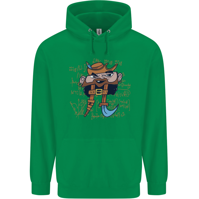 Pi Pirate Funny Maths Equation Geek Nerd Childrens Kids Hoodie Irish Green